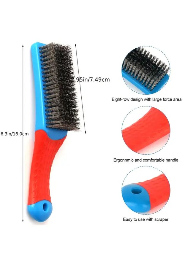 BXGSZ 001 Model 2 Pack Wire Brushes For Metal Rust Paint Removal With Rubber Grip - Image 2