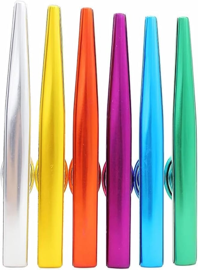 FASHION MANIA fashion mania Kazoos Musical Instruments,6 PCS Metal Kazoos Flute for Kids Gift Price Party Favor Gift Bag Fillers 