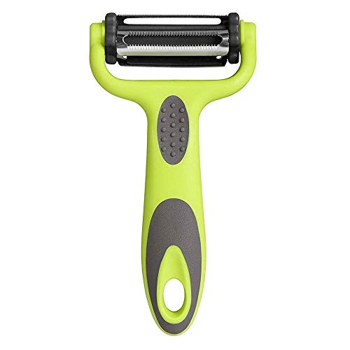 P-Plus International 3 in 1 Rotary Multi-Functional Peeler, Suitable for Vegetable and Fruit, with Serrated Blade + Straight Julian Stainless Steel, Anti-Slip Handle Design, Slicer Kitchen - Image 1