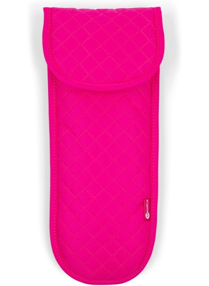 Miamica - MIAMICA Malibu Babe Hair Iron Case Heat Resistant Lining Packing Organizer  Pink Quilted - Image 1