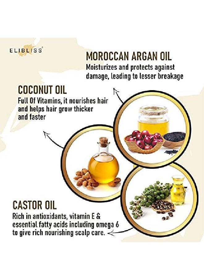 ELIBLISS Moroccan Argan Hair Oil With Comb Applicator for FrizzFree & Stronger Hair  - Image 4