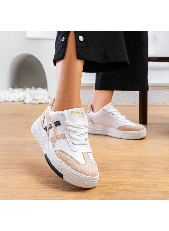 High quality leather women's sneaker NR-178-BEIGE
