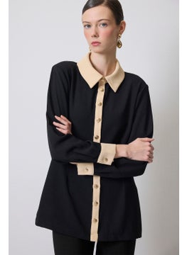 Touche Gold Buttoned Crepe Shirt  - Image 1