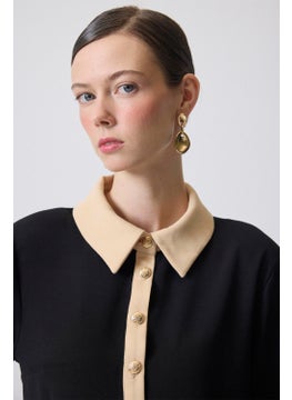 Touche Gold Buttoned Crepe Shirt  - Image 2