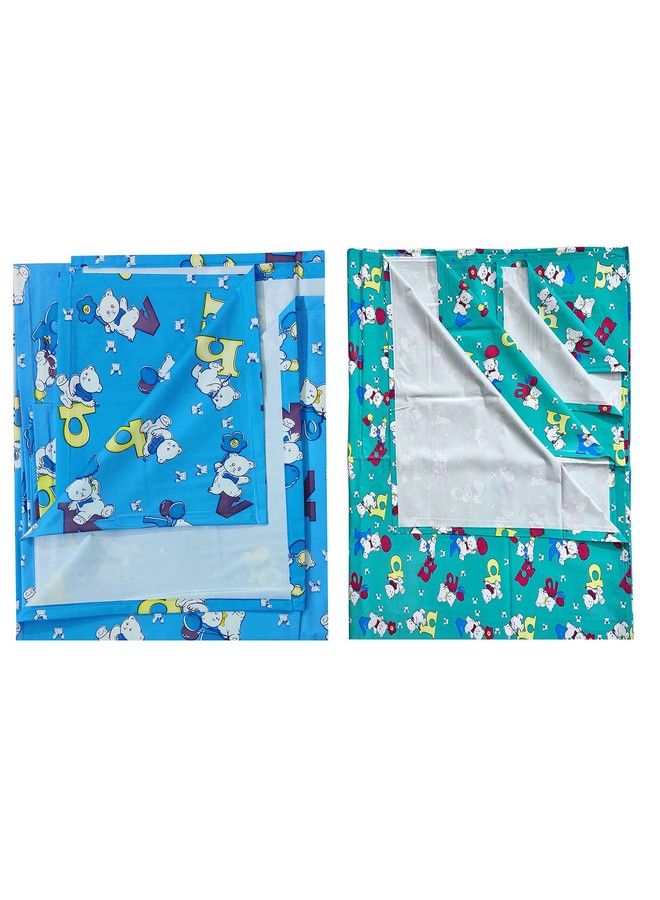 Ecosoft Plastic Sheetpvc Sheet For Kidsrubber Sheet For Babiesbed Wetting Protector(90 X 135 Cm) (Alphabet Blue & Green)  - Image 1