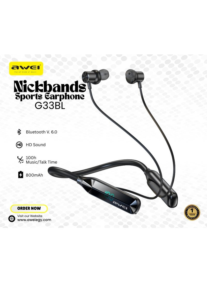 Awei Headphone MOBILE WIRELESS BLUETOOTH AWEI G33BL BLACK