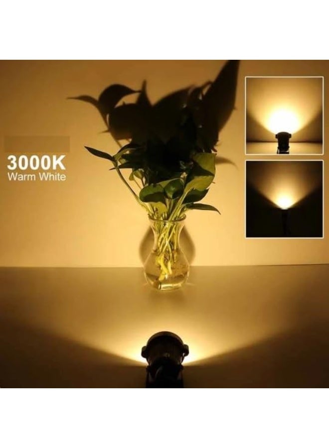 Set of 4 garden spike lights, 7W, warm light, metal, black. - Image 3