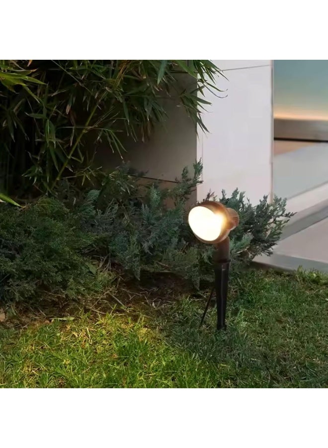 Set of 4 garden spike lights, 7W, warm light, metal, black. - Image 4