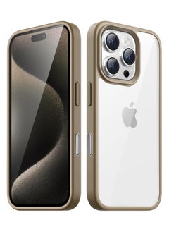 Generic Case for iPhone 16 Pro Max 6.9-Inch, Shockproof Phone Bumper Cover, Solid Color Matte TPU Frame, Anti-Scratch Clear Back (Desert Titanium)  - Image 1