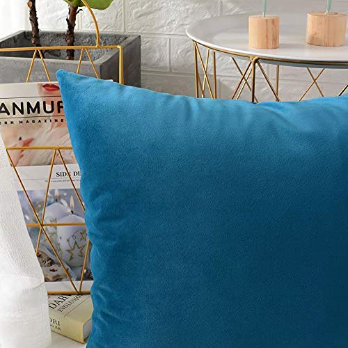 Khooti Velvet Cushion Cover, 12X12 Inches | Sea Blue | Pack of 1 | Solid Plain Soft & Smooth, Decorative Cushion Covers for Living Room, Bedroom, Couches, Chairs, Sofas, Beds & Home Decor - Image 5