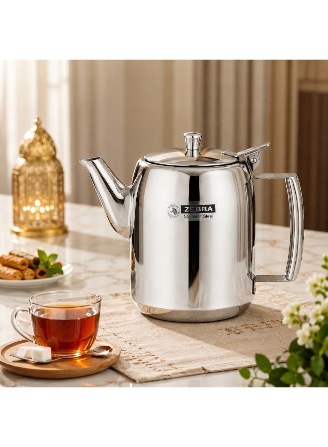 زيبرا إبريق شاي ZEBRA Prima II سعة 2 لتر من الستانلس ستيل ✨ بتصميم لامع وغطاء مفصلي ومقبض مريح ☕ - Image 1