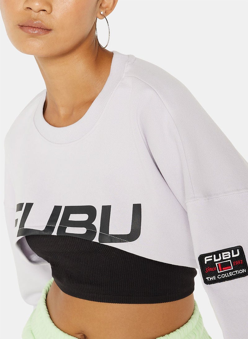 FUBU Logo Cropped Sweatshirt - Image 3