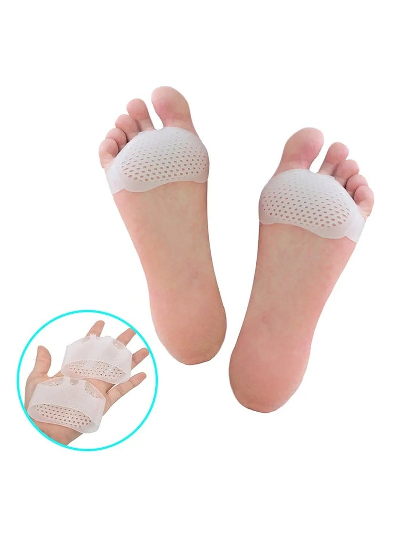 سيبوت وسادات سيليكون لمقدمة القدم - وسائد - لمشط - للنساء والرجال - جل - مقدمة من 4 قطع بلون ابيض زدبوم، مقاس واحد، يستخدم لتصحيح القوام. - Image 3