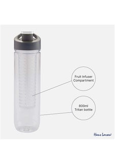 Hans Larsen Larsen 800Ml Fruit Infuser Water Bottle Bpa-Free Sports Bottle - Flip Top Lid  - Image 4