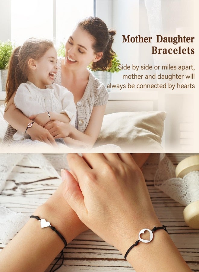 MANVEN Stocking Stuffers for Mom Christmas Jewelry Gifts for Mom Daughter Mother Daugther Bracelets Birthday Gifts Matching Heart Bracelet - Image 2