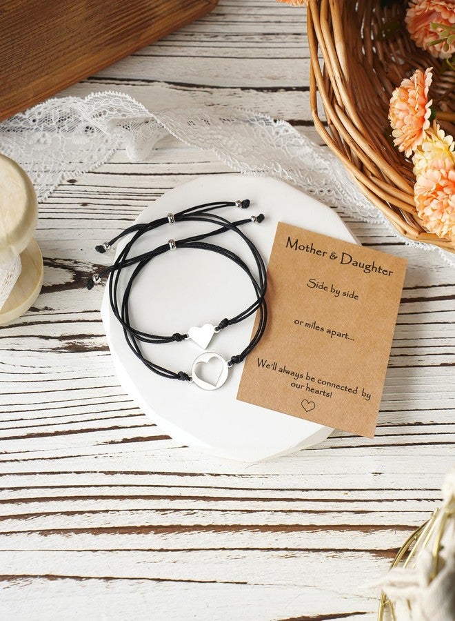 MANVEN Stocking Stuffers for Mom Christmas Jewelry Gifts for Mom Daughter Mother Daugther Bracelets Birthday Gifts Matching Heart Bracelet - Image 4