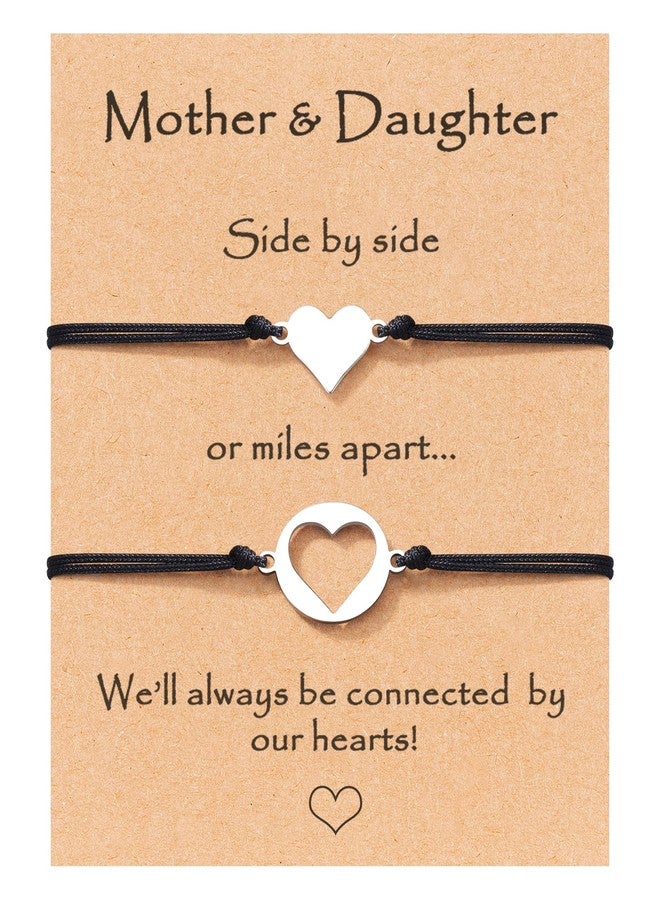 MANVEN Stocking Stuffers for Mom Christmas Jewelry Gifts for Mom Daughter Mother Daugther Bracelets Birthday Gifts Matching Heart Bracelet - Image 1