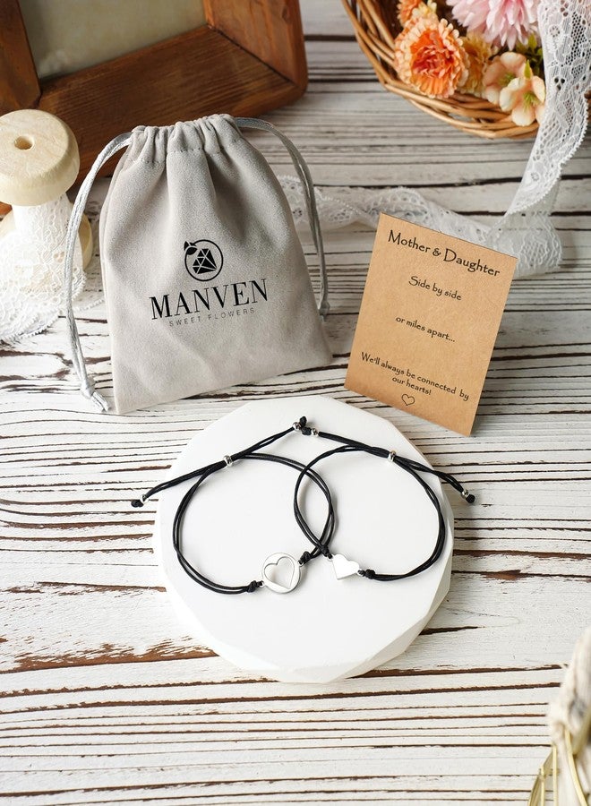 MANVEN Stocking Stuffers for Mom Christmas Jewelry Gifts for Mom Daughter Mother Daugther Bracelets Birthday Gifts Matching Heart Bracelet - Image 5