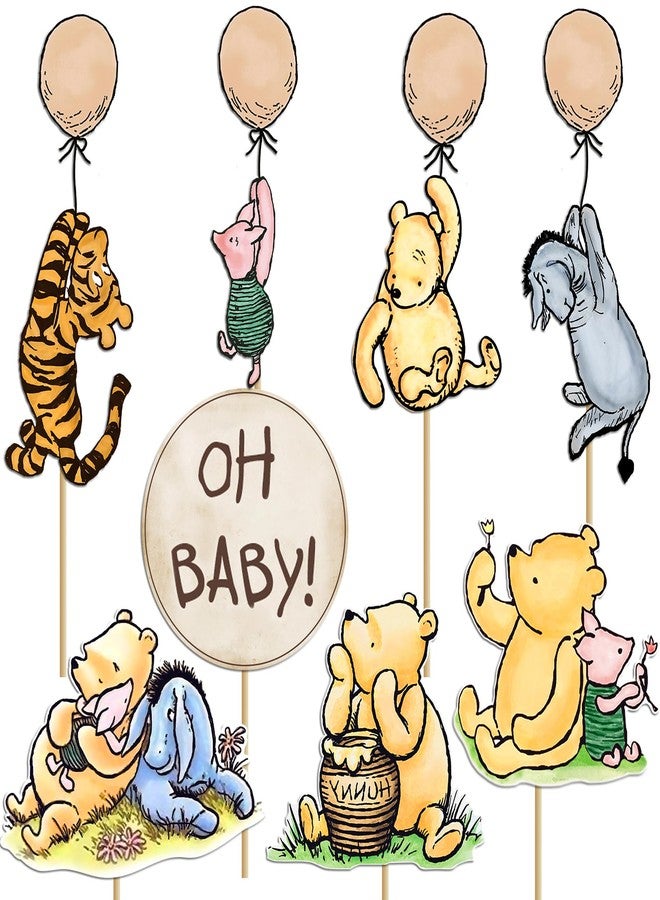 Thcbme 16Pcs Classic Winnie Centerpieces for Baby Shower Decorations Table Signs for Baby Shower Birthday Party Decorations - Image 1