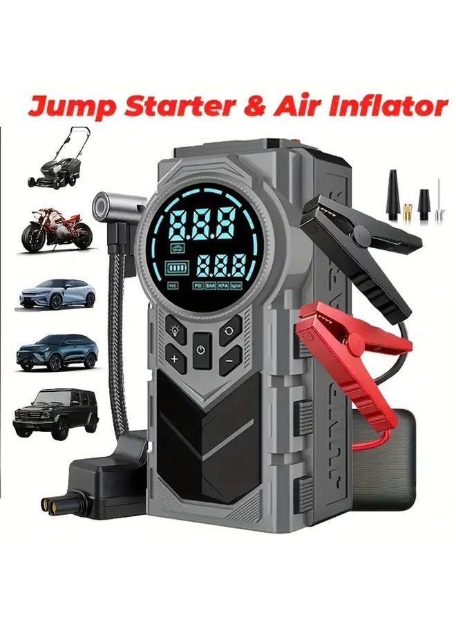 9 In 1 Multifunctional Inflator 150PSI Digital Tire Pump Air Compressor Car Jump Starter - Image 2