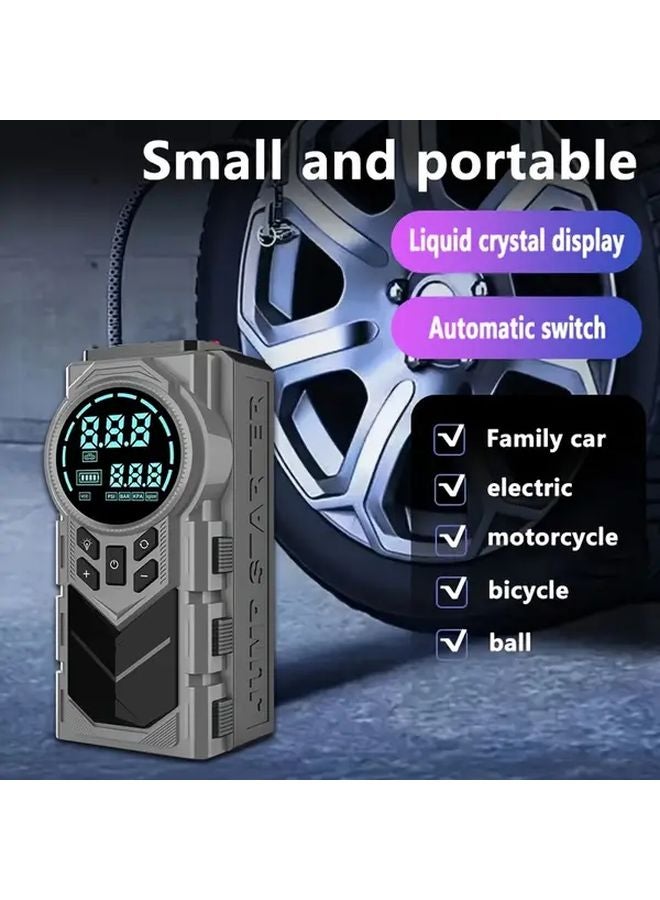9 In 1 Multifunctional Inflator 150PSI Digital Tire Pump Air Compressor Car Jump Starter - Image 3