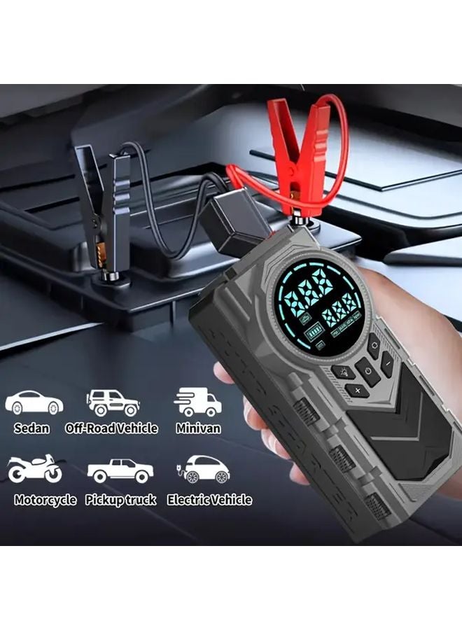 9 In 1 Multifunctional Inflator 150PSI Digital Tire Pump Air Compressor Car Jump Starter - Image 5