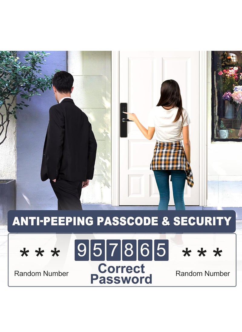 Sharpdo - Smart Fingerprint Electronic Door Lock, Fingerprint/Card/Key/Password/Bluetooth, Suitable for Home, Apartment, Office, Hotel - Image 1
