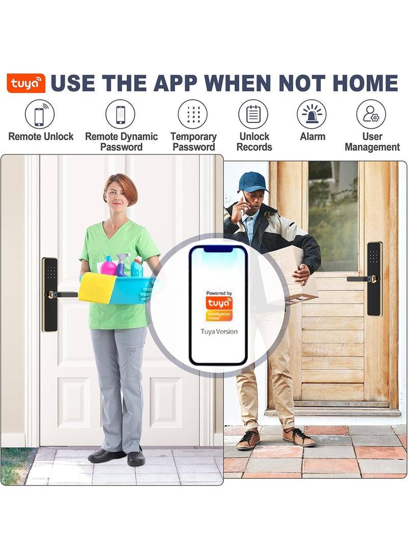 Sharpdo - Smart Fingerprint Electronic Door Lock, Fingerprint/Card/Key/Password/Bluetooth, Suitable for Home, Apartment, Office, Hotel - Image 1