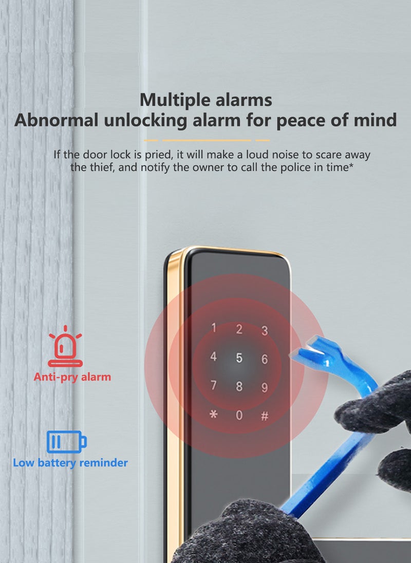 Sharpdo - Smart Fingerprint Electronic Door Lock, Fingerprint/Card/Key/Password/Bluetooth, Suitable for Home, Apartment, Office, Hotel - Image 1