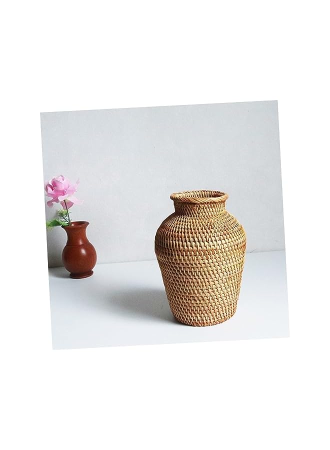 The Bros Rattan Vase - Decorative Woven Seagrass Vase for Flowers - Wicker Basket Planter for Indoor Plants - Handmade Craft Plant Basket - Image 4