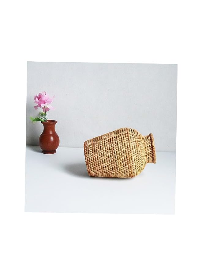 The Bros Rattan Vase - Decorative Woven Seagrass Vase for Flowers - Wicker Basket Planter for Indoor Plants - Handmade Craft Plant Basket - Image 2