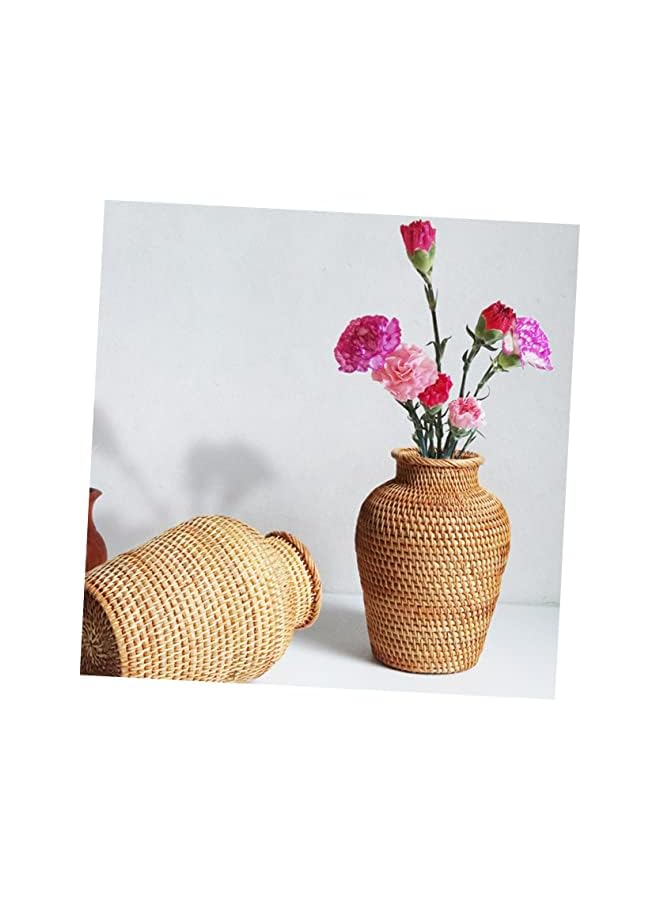 The Bros Rattan Vase - Decorative Woven Seagrass Vase for Flowers - Wicker Basket Planter for Indoor Plants - Handmade Craft Plant Basket - Image 5