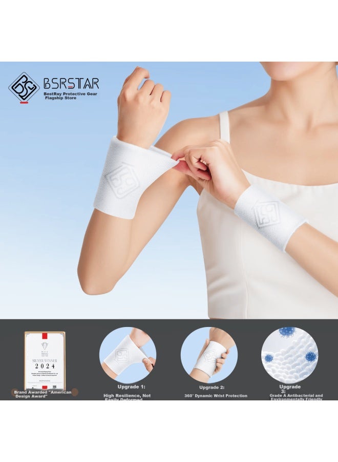 Bestray Sweat-absorbing Wristband Sports Running Sweat Towel Breathable Tennis Wrist Wrap For Women Fitness Wrist Support - Image 2