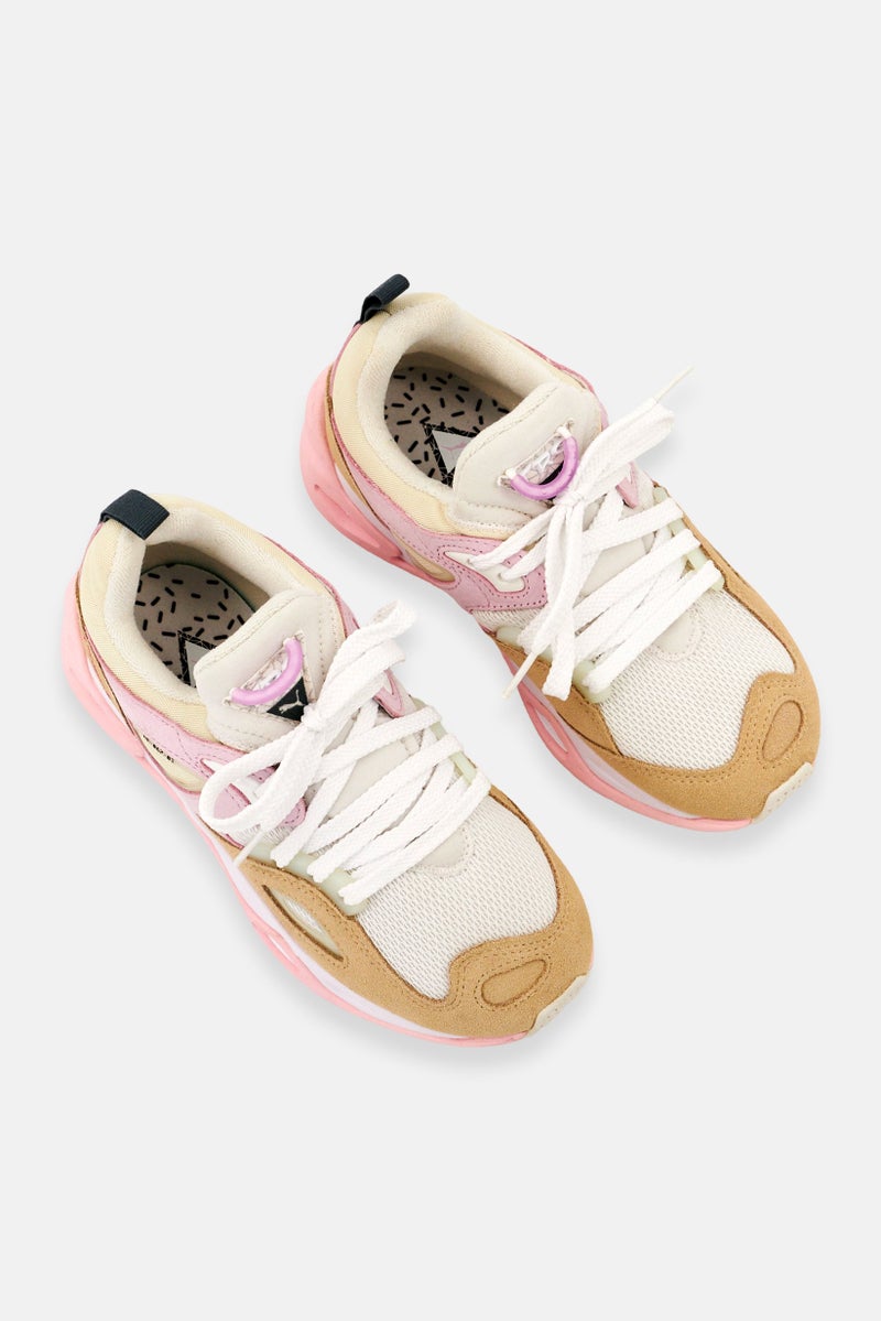 PUMA Kids Girl Trc Blaze The Triangle Lace Up Outdoor Shoes, Beige - Image 3