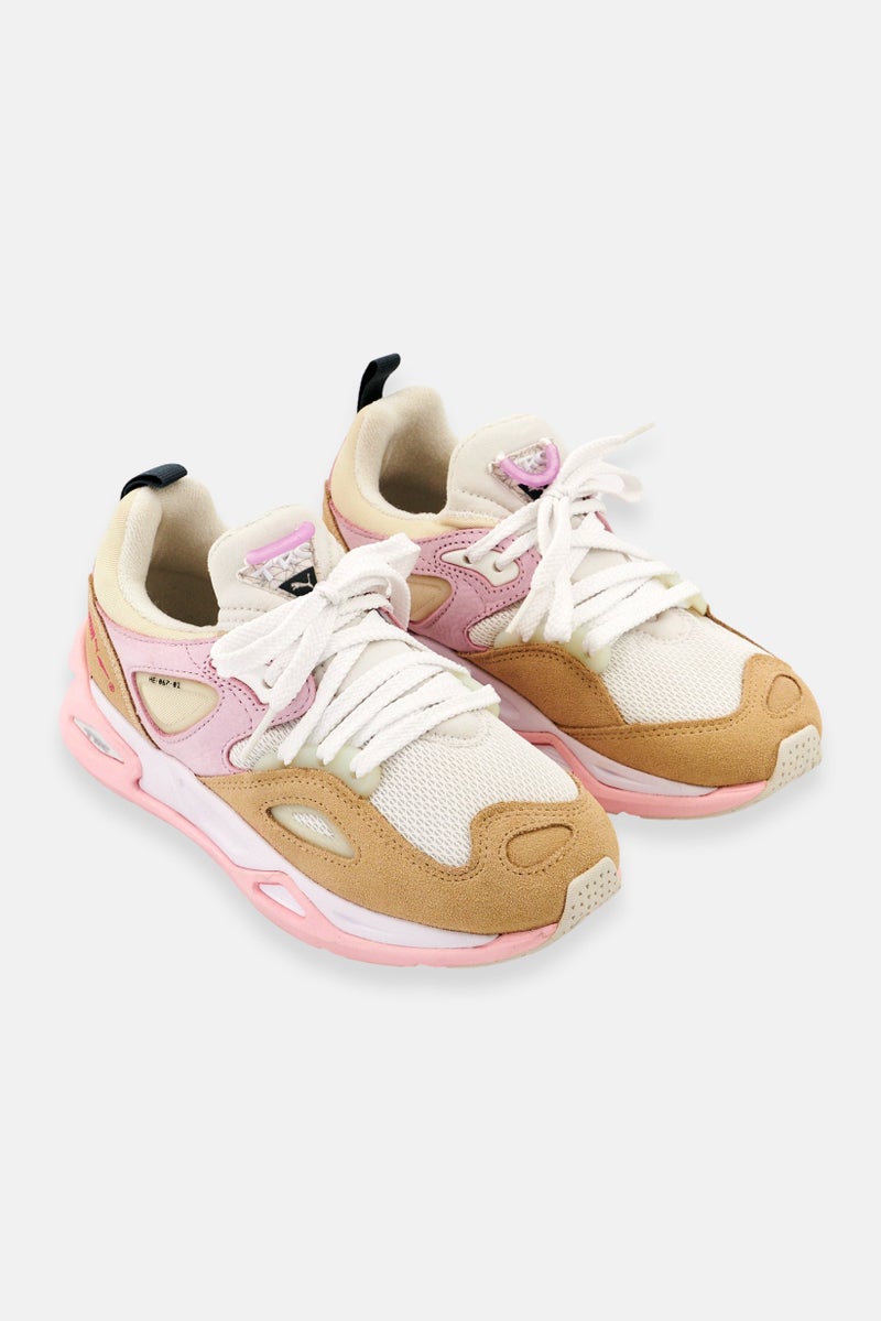 PUMA Kids Girl Trc Blaze The Triangle Lace Up Outdoor Shoes, Beige - Image 1