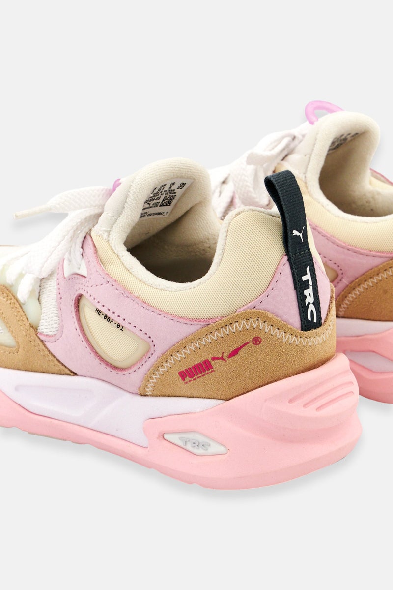 PUMA Kids Girl Trc Blaze The Triangle Lace Up Outdoor Shoes, Beige - Image 4