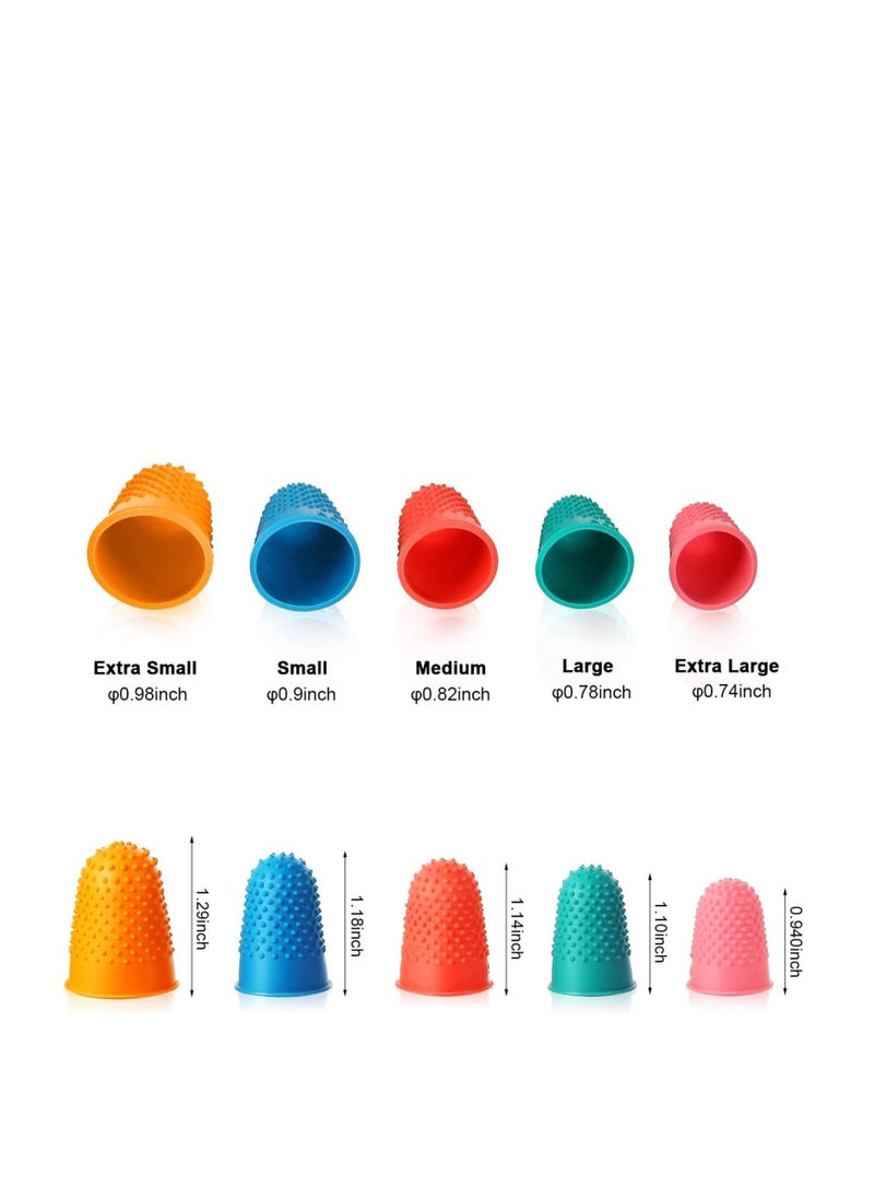 SYOSI - 10 Pieces Rubber Finger Tips Finger Pads Grips Thick Reusable Finger Protector Fingertip Grips with a Box for Money Counting Collating Writing Sorting Task Hot Glue Sport Games - Image 1