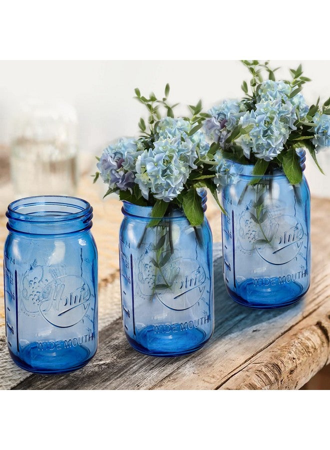 Tebery 6 Pack Vintage Blue Home Mason Jars with Airtight lids & Bands, 32Oz Wide Mouth Quart Glass Canning Jar for Fermenting, Pickling, Storage, DIY Crafts & Decor - Image 4