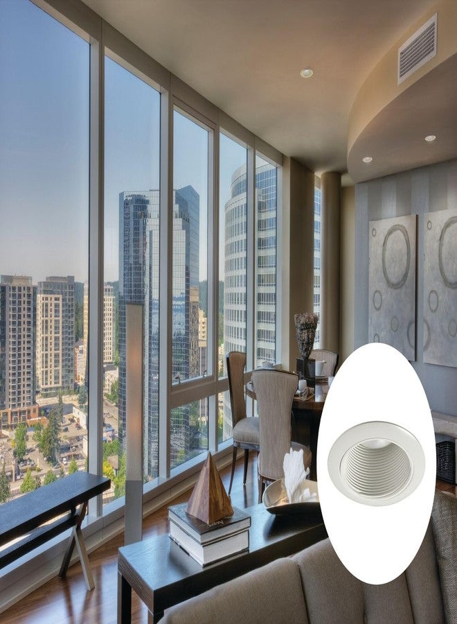 Juno 4-Inch Round Baffle Recessed Lighting Trim, Glare-Reducing Snap-in Trim for Can Lights, Fits IC1, TC1, TC1R Housings, White Finish - Image 5