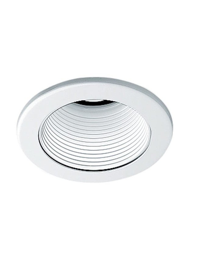 Juno 4-Inch Round Baffle Recessed Lighting Trim, Glare-Reducing Snap-in Trim for Can Lights, Fits IC1, TC1, TC1R Housings, White Finish - Image 1