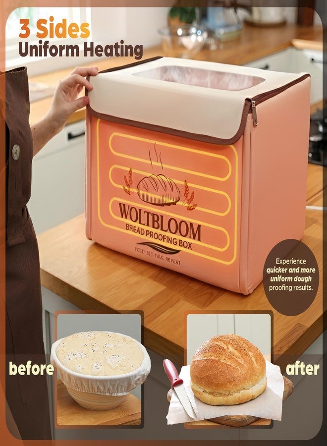WOLTBLOOM Pizza Dough Proofing Box Bread Proofing Box Foldable Pizza Bread Proofer Yogurt Maker with Sourdough Making Kit - 9 Inch Proofer Basket, Lame, Scraper, Metal Rack - Temperature 68-131℉ 99 H Timer - Image 3