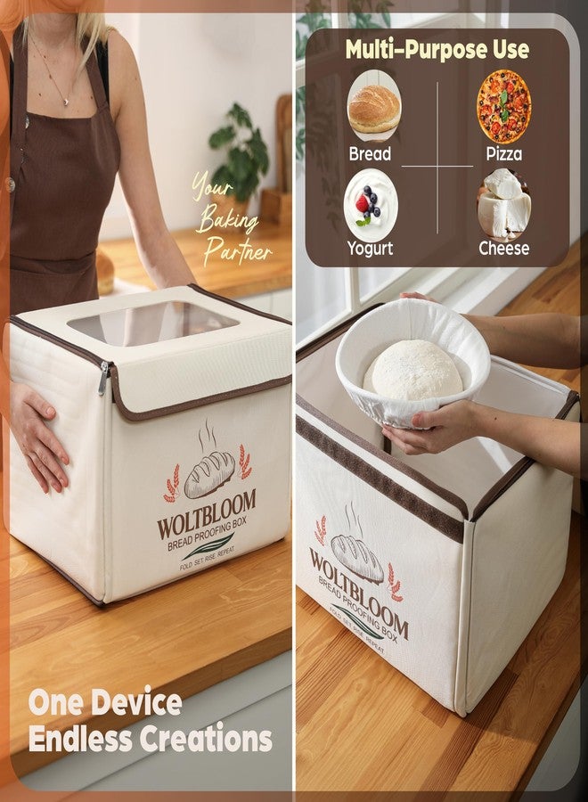 WOLTBLOOM Pizza Dough Proofing Box Bread Proofing Box Foldable Pizza Bread Proofer Yogurt Maker with Sourdough Making Kit - 9 Inch Proofer Basket, Lame, Scraper, Metal Rack - Temperature 68-131℉ 99 H Timer - Image 5