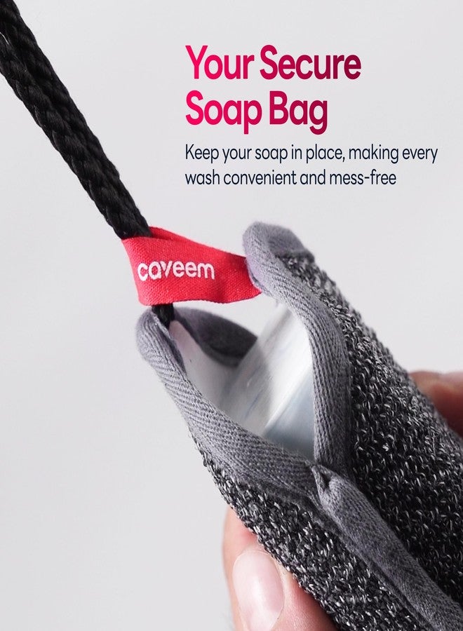 CAVEEM Soap Saver Bag, Rough and Soft Exfoliation Soap Pouch for Bar Soap, Soap Mesh Pocket Bar Holder for Washing Body, Soap Sack Sponge Bag for Shower Bath (2 Pack) - Image 4