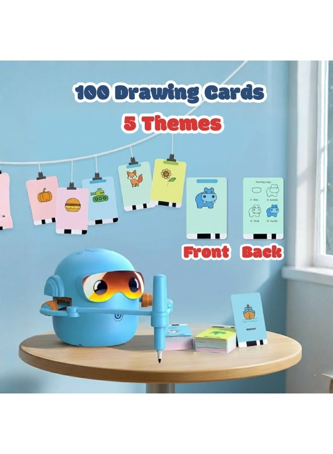 Educational Drawing Robot for kids - 100 cards included - Learn Drawing and Coloring - Robots for Kids Boys and Girls - Educational Montessori Interactive Kid Toy - 3 years old and Older - Image 2