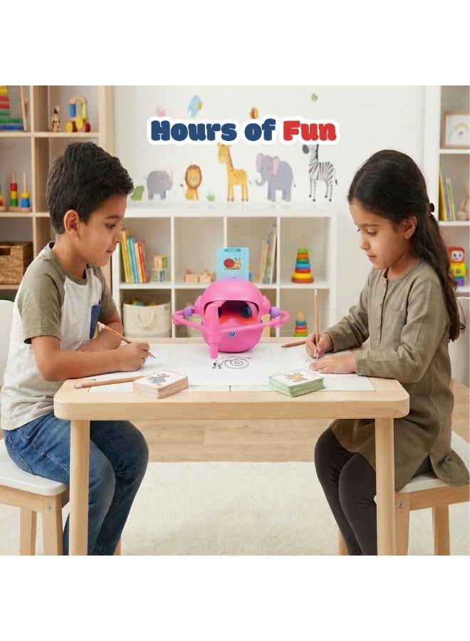 Educational Drawing Robot for kids - 100 cards included - Learn Drawing and Coloring - Robots for Kids Boys and Girls - Educational Montessori Interactive Kid Toy - 3 years old and Older - Image 3