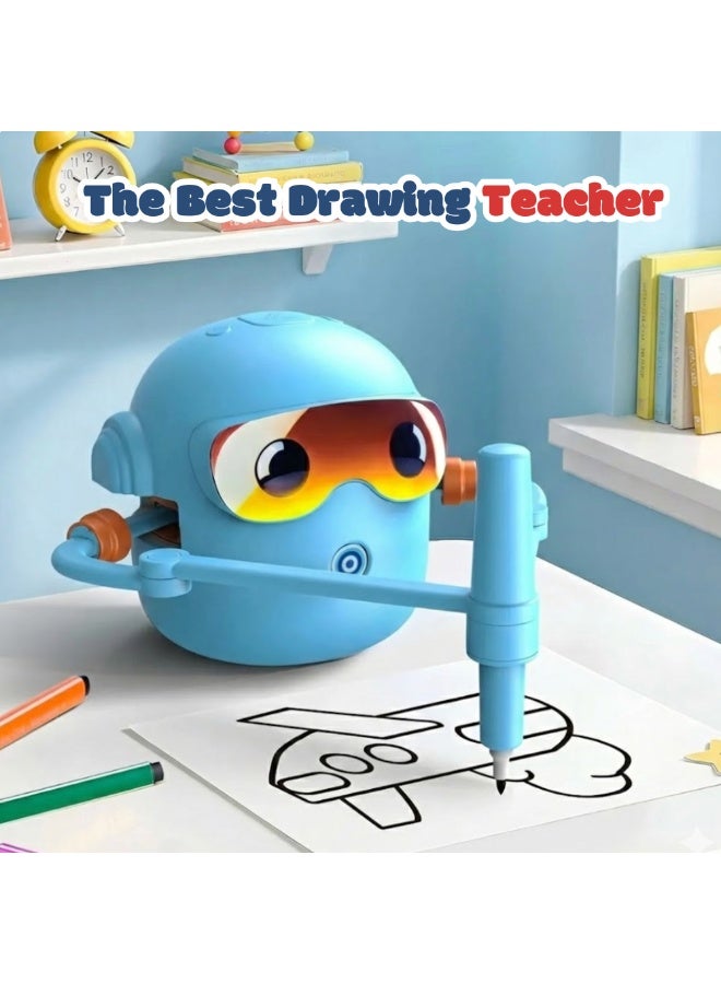 Educational Drawing Robot for kids - 100 cards included - Learn Drawing and Coloring - Robots for Kids Boys and Girls - Educational Montessori Interactive Kid Toy - 3 years old and Older - Image 5