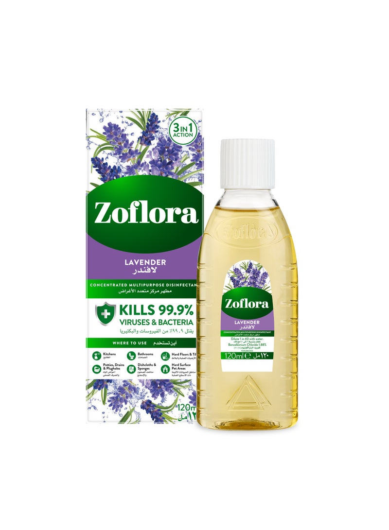 Zoflora Concentrated Disinfectant Lavender 120ml - Image 2