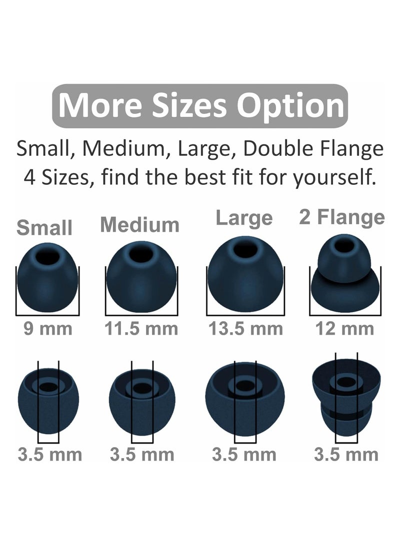 KASTWAVE Ear Tip Replacement for Powerbeats Pro/Beats Flex, Replacement Earbuds Tip Ear Gel Ear Plug Eartip Compatible with Powerbeats Pro,Noise Reduce Silicone Rubber Gel Earbuds Eartips, 8 Pairs, Navy - Image 3