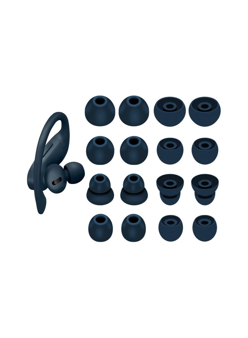 KASTWAVE Ear Tip Replacement for Powerbeats Pro/Beats Flex, Replacement Earbuds Tip Ear Gel Ear Plug Eartip Compatible with Powerbeats Pro,Noise Reduce Silicone Rubber Gel Earbuds Eartips, 8 Pairs, Navy - Image 1
