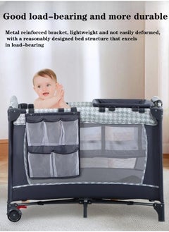 COCO BABY Two Layer Bed Portable Foldable And Movable Diaper Table Baby Care Table Baby Crib With Music Toy Set And Mattress And Diaper Table 0-36 Months  - Image 4